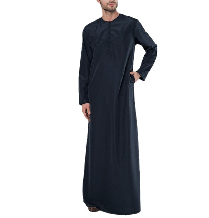 Kaftan Men Long Sleeve Zipper Loose-Men Thobe