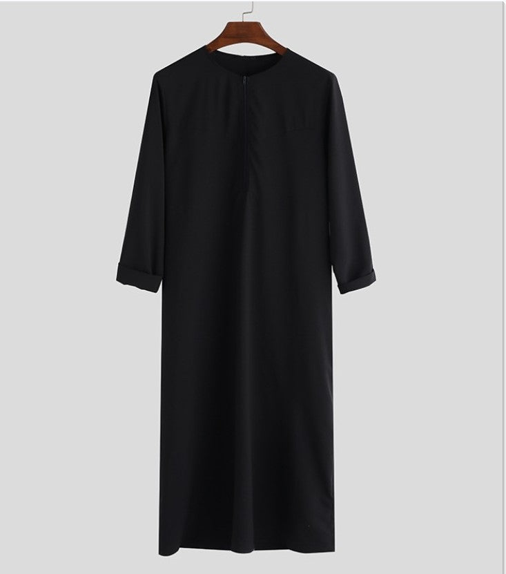 Kaftan Men Long Sleeve Zipper Loose-Men Thobe