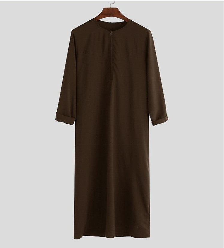 Kaftan Men Long Sleeve Zipper Loose-Men Thobe