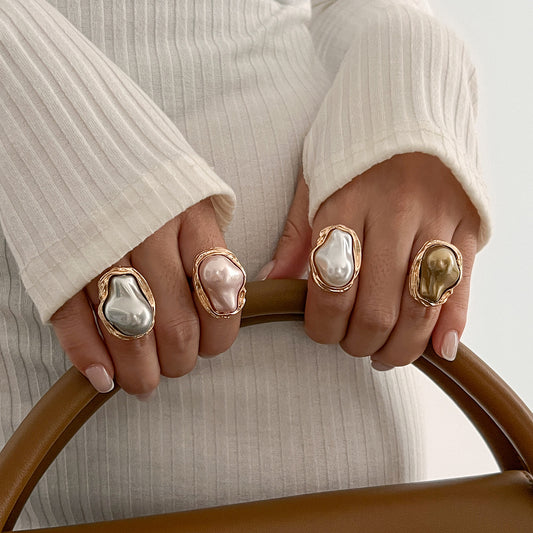 Irregular pearl rings