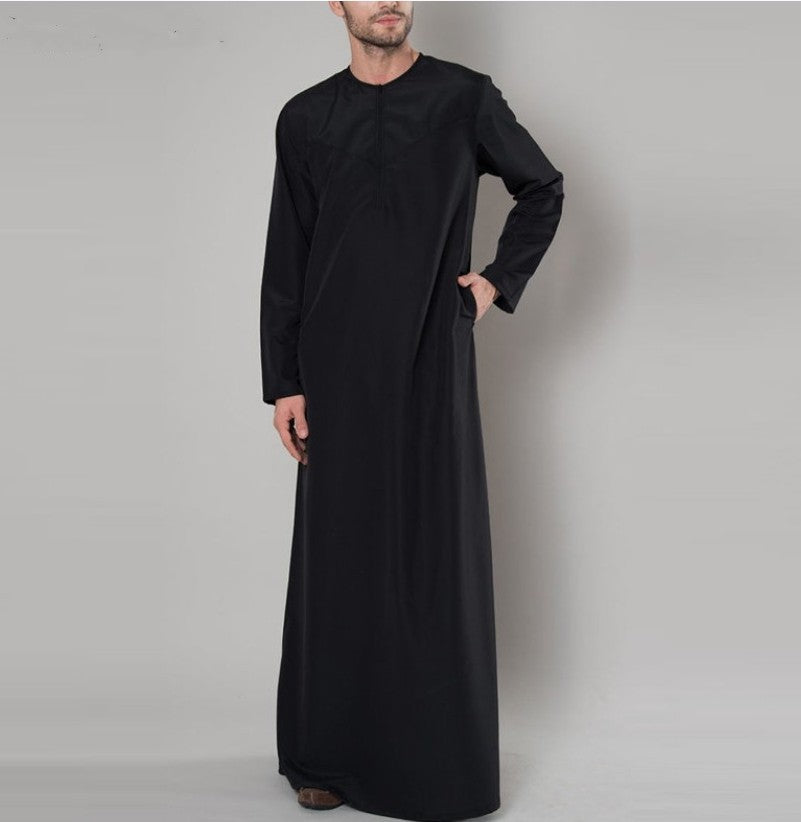 Kaftan Men Long Sleeve Zipper Loose-Men Thobe